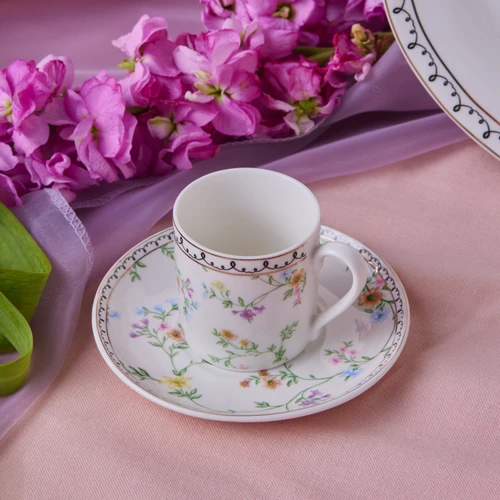 Karaca Minton Kahve Fincanı ve Tabağı 90 Ml