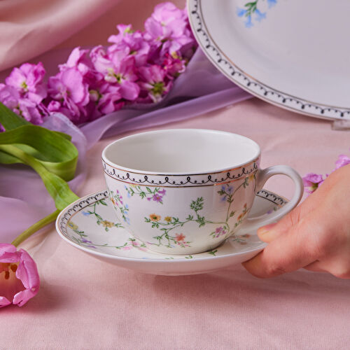 Karaca Minton Çay Fincanı ve Tabağı 220 Ml