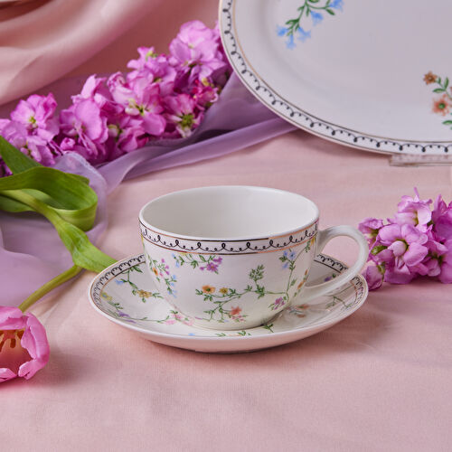 Karaca Minton Çay Fincanı ve Tabağı 220 Ml