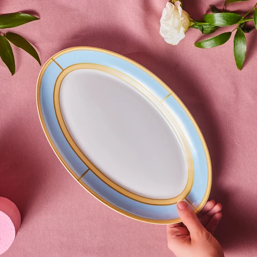 Karaca Talya Kayık Tabak 30 Cm Mavi
