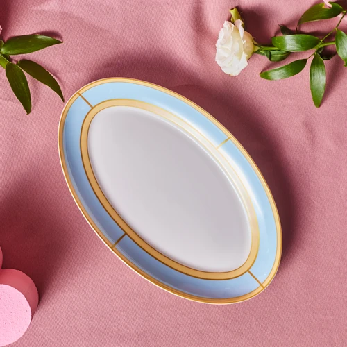 Karaca Talya Kayık Tabak 30 Cm Mavi