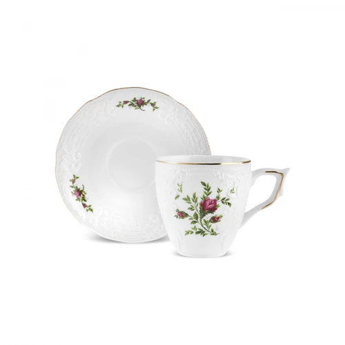 Karaca Vintage Rose Kahve Fincanı ve Tabağı 105 ml