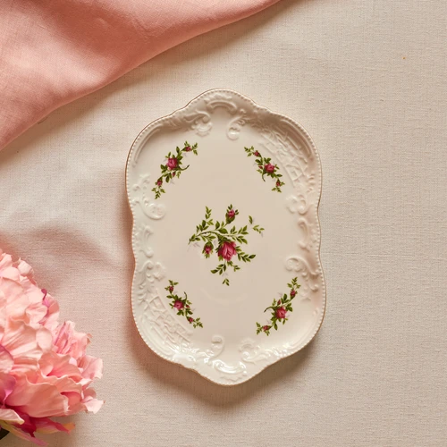 Karaca Vintage Rose Kayık Tabak 25 cm