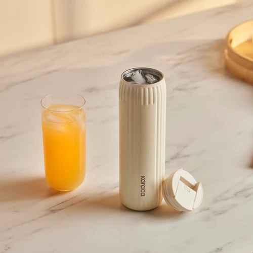 Karaca Rimo Sızdırmaz Çelik Termos 600 ml Krem