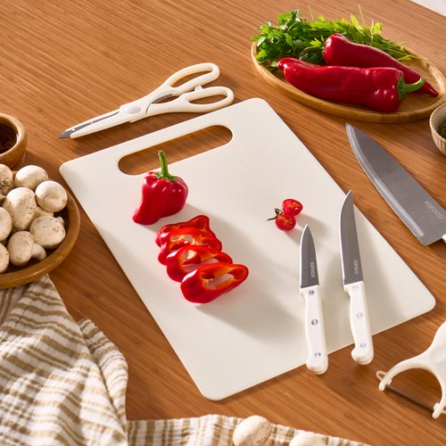 Karaca Sharp 4 in 1 6 Parça Kesme Tahtalı Bıçak Seti Krem