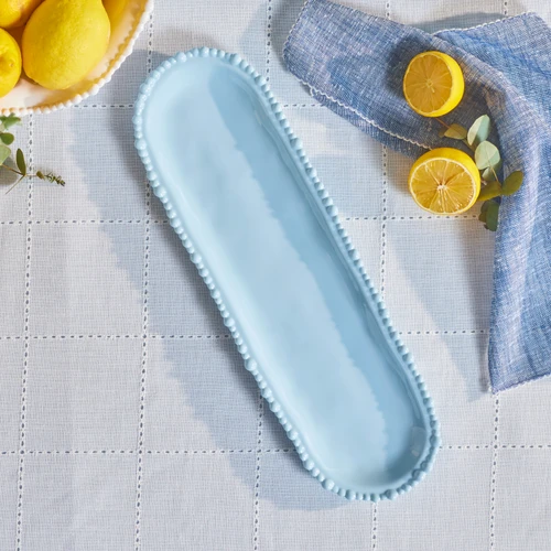 Karaca Perla Melamin Kayık Tabak 44 cm Mavi