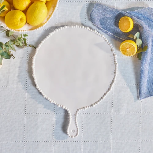 Karaca Perla Melamin Yuvarlak Peynir Tabağı 42 cm Beyaz