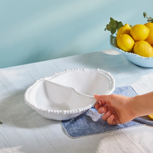 Karaca Perla Melamin Bölmeli Çerezlik Oval 33 cm Beyaz