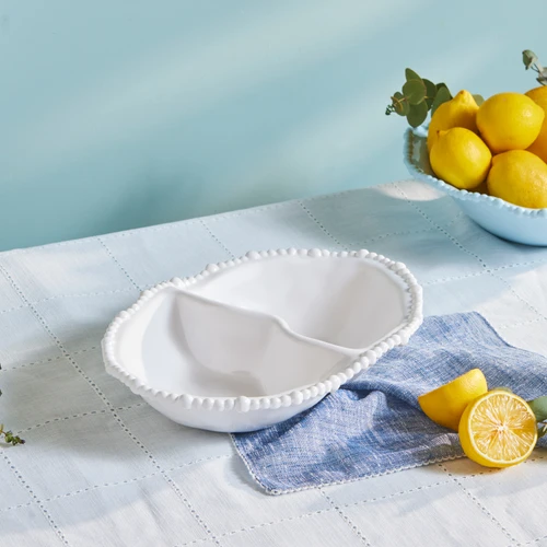 Karaca Perla Melamin Bölmeli Çerezlik Oval 33 cm Beyaz