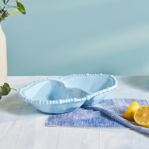 Karaca Perla Melamin Bölmeli Çerezlik Oval 33 cm Mavi