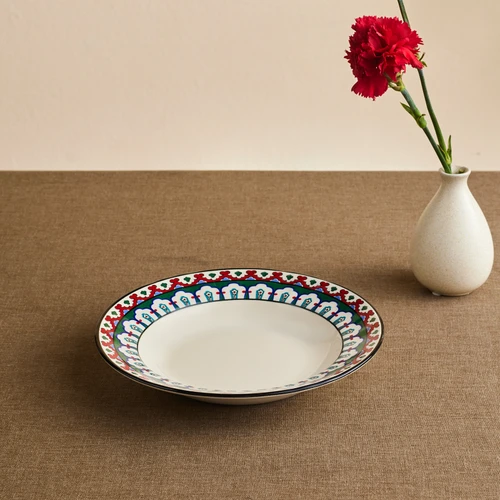 Karaca x Ömür Akkor İznik Çini Çukur Tabak 23 cm
