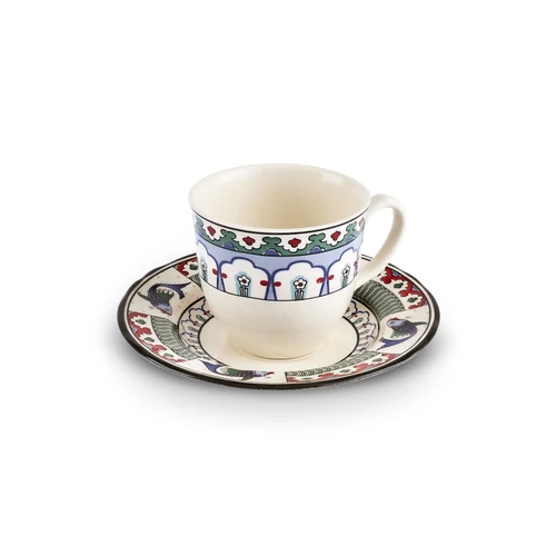 Karaca İznik Çini Çay Fincanı ve Tabağı 200 ml