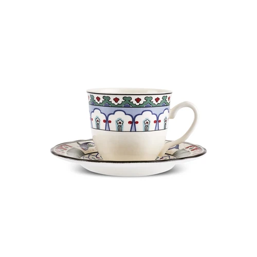 Karaca İznik Çini Çay Fincanı ve Tabağı 200 ml