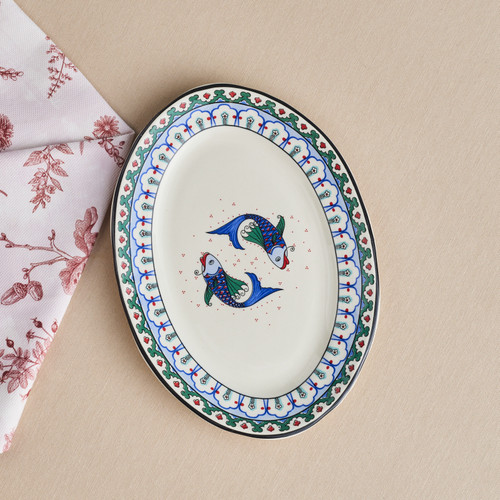 Karaca x Ömür Akkor İznik Balık Kayık Tabak 25 cm