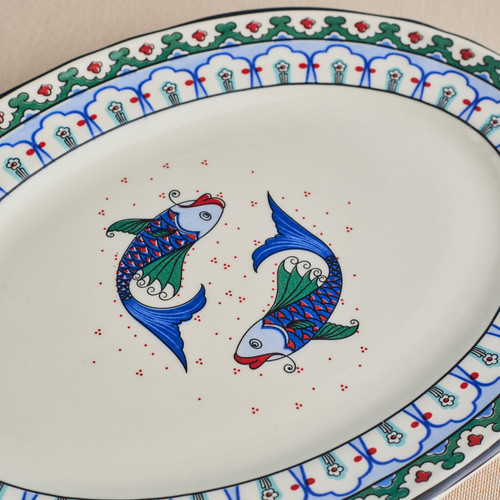Karaca x Ömür Akkor İznik Balık Kayık Tabak 25 cm