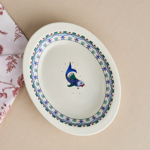 Karaca x Ömür Akkor İznik Balık Fırın Kabı 29 cm
