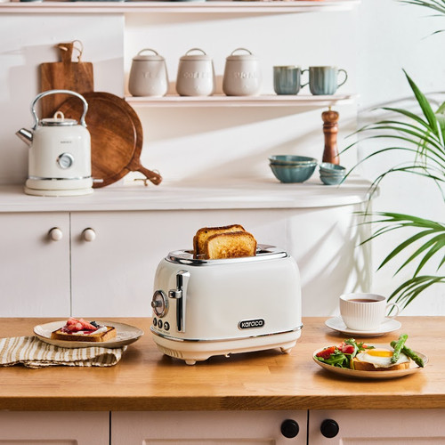 Karaca Vintage Craft 2 Dilim Kapasiteli Ekmek Kızartma Makinesi Cream