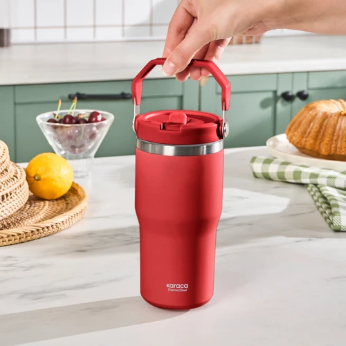 Karaca Star Ice Pipetli Çelik Sızdırmaz Termos Kırmızı 550 ml