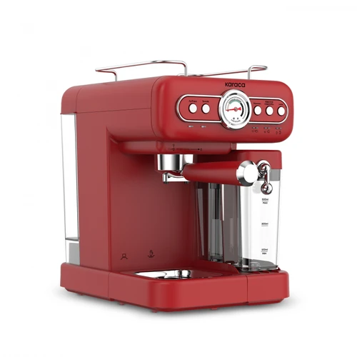 Karaca Vintage Craft Süt Hazneli Espresso, Latte ve Capuccino Makinesi Red