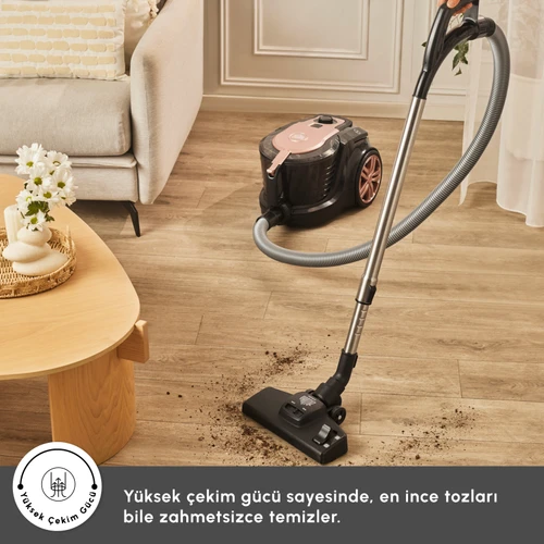 Karaca Vantuz Smax Geniş Toz Hazneli Elektrikli Süpürge Rosegold 2.8L