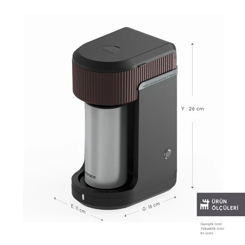 Karaca Mono Black Filtre Kahve Makinesi Walnut Brown