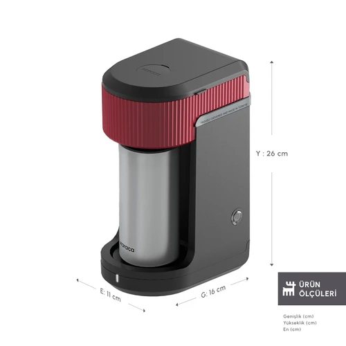 Karaca Mono Black Filtre Kahve Makinesi Cherry Red