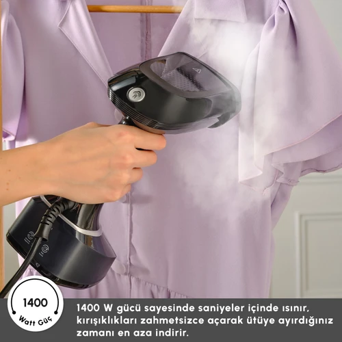 Karaca Vantuz Multisteam Buharlı Dikey Ütü Siyah