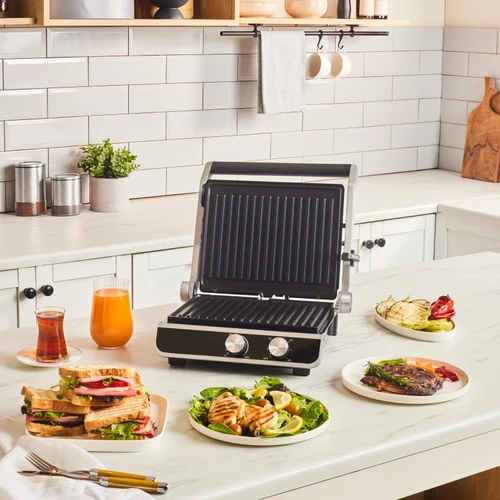 Karaca Nova Grill 6 Dilim Kapasiteli Inox Gövdeli Zaman Ayarlı Izgara ve Tost Makinesi 2000W