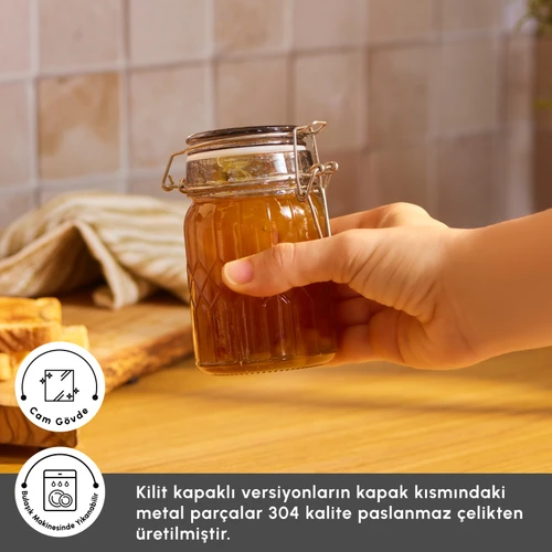 Karaca Storica Kilit Kapaklı Cam Kavanoz 230 ml 