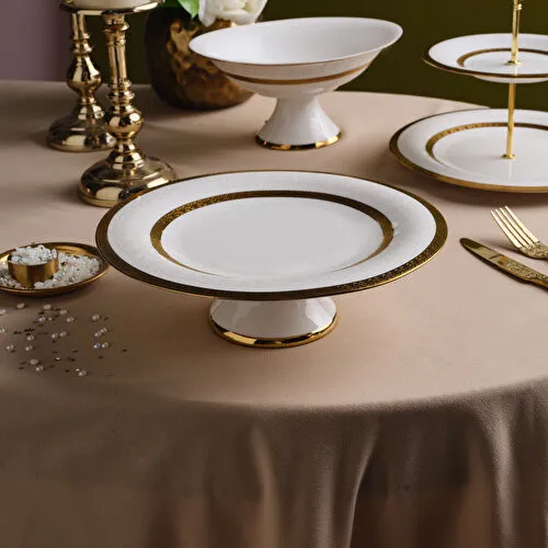 Karaca Royal Bone Victoria Ayaklı Kek Standı Gold