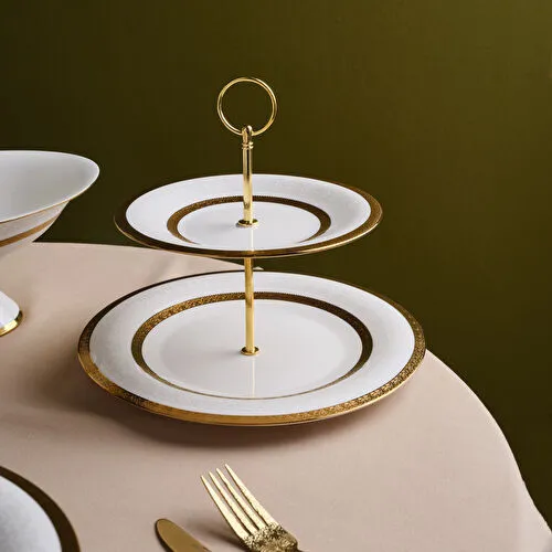 Karaca Royal Bone Victoria Katlı Kurabiyelik Gold Karaca Royal Bone Victoria Katlı Kurabiyelik Gold