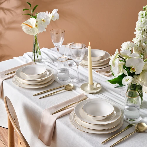 Karaca Elegance Bone Rayas 24 Parça 6 Kişilik Yemek Takımı 