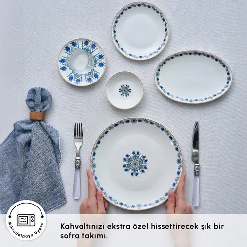 Karaca Forever Bone İznik 26 Parça 6 Kişilik Kahvaltı Takımı