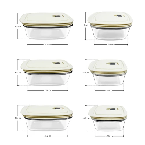 Karaca Cream 6'lı Şeffaf Saklama Kabı Set