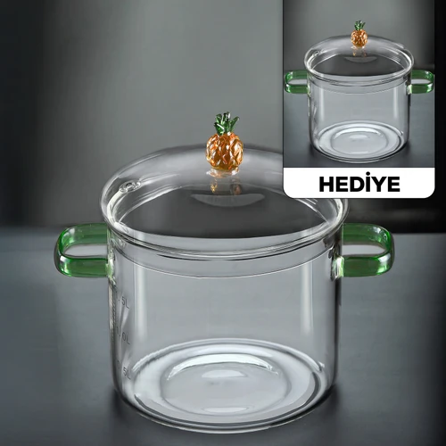 Borglas Ananas Serie Cam Derin Tencere 18 cm