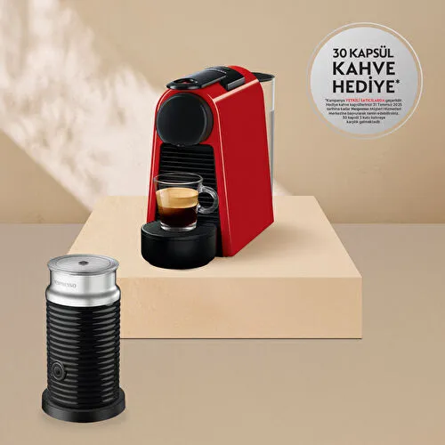 Nespresso C35 Essenza Mini Siyah Kahve Makinesi ve Süt Köpürtücü Aksesuar