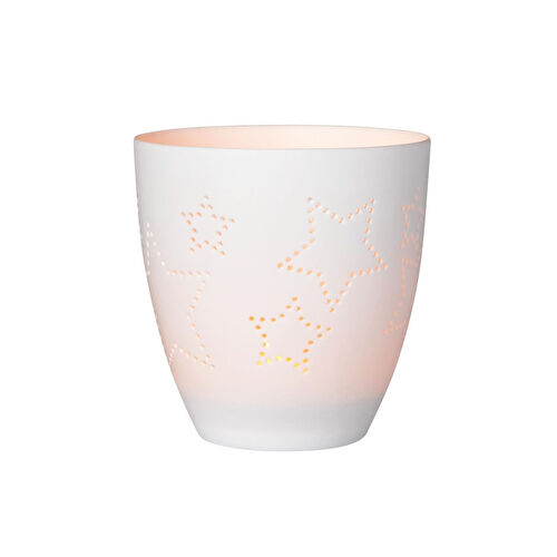 Rader Yıldızlı Bardak Mumluk Beyaz