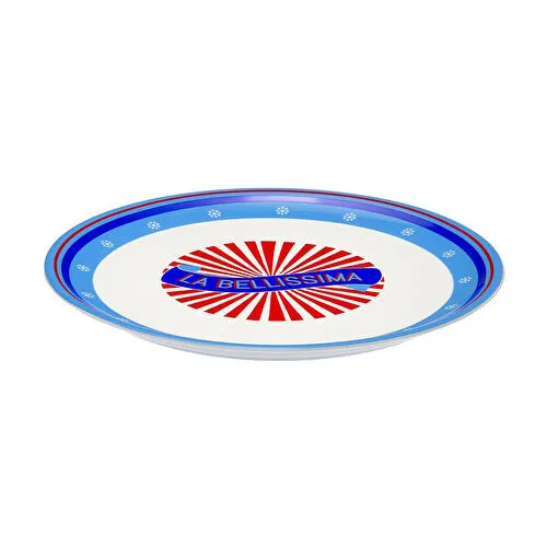 Bitossi Home Bel Paese La Bellisima Porselen Pizza Tabağı 32 cm Mavi