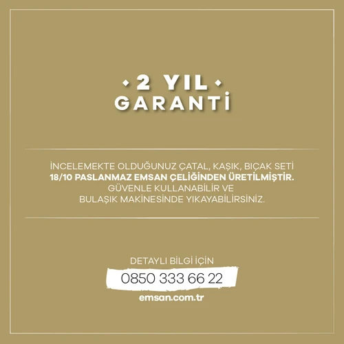 Emsan Prime Penta Gold 84 12 Kişilik Parça Çatal Kaşık Bıçak Seti Lüks Kutulu