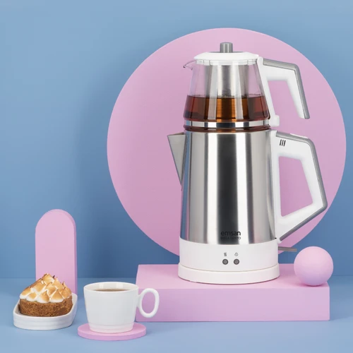 Emsan Bella Gusto Çay Makinesi Cam Beyaz