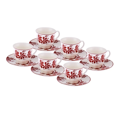 Emsan Kelsey New Bone 6 Kişilik Kahve Fincan Takımı 90 ml Bordo