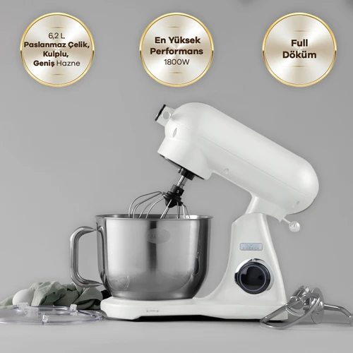 Karaca Powercast Chef Döküm Stand Mikser Cream Mutfak Şefi 1800W 6,2 Lt 