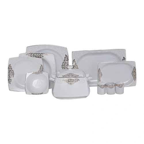 Karaca Square Bone Nazende 60 Parça 12 Kişilik Yemek Takımı