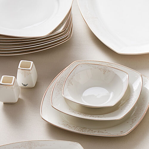 Karaca Adelina 60 Parça 12 Kişilik Kare Yemek Takımı