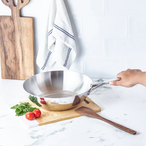 Karaca Powersteel 3Ply 316+ İndüksiyon Tabanlı Çelik Petekli Wok Tava