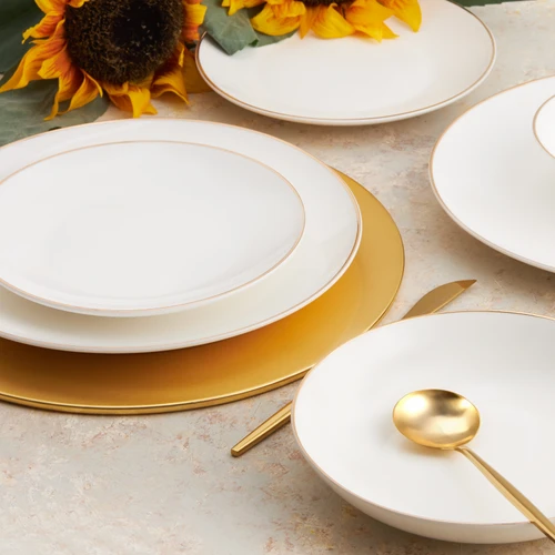 Karaca Elegance Bone Alicia 24 Parça 6 Kişilik Yemek Takımı Gold