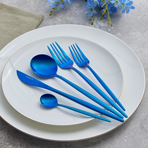 Karaca Orion 30 Parça 6 Kişilik Çatal Kaşık Bıçak Takımı Blue