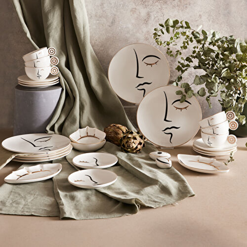 Karaca Visage Porselen 26 Parça 6 Kişilik Porselen Kahvaltı/Servis Takımı