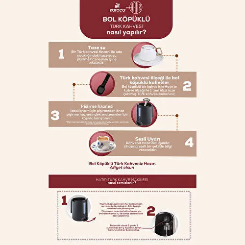 Karaca Hatır Plus 2 in 1 Türk Kahvesi ve Filtre Kahve Makinesi Kırmızı