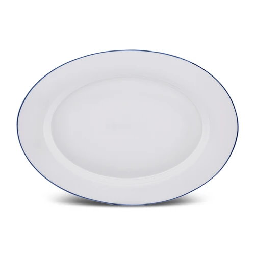 Karaca Milano Opal Cam Blue Rim Büyük Kayık Tabak 35 cm